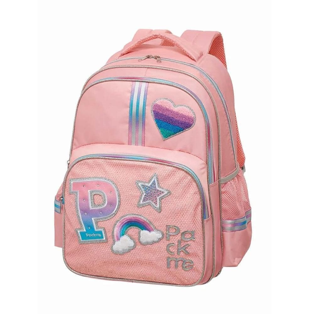 Mochila Pacific Pack Me Patches Glitter Rosa