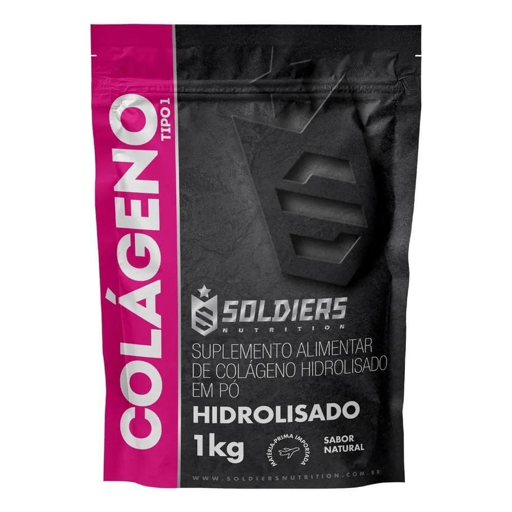 2X Colágeno Hidrolisado Tipo 1 - 1Kg - 100% Puro - Soldiers