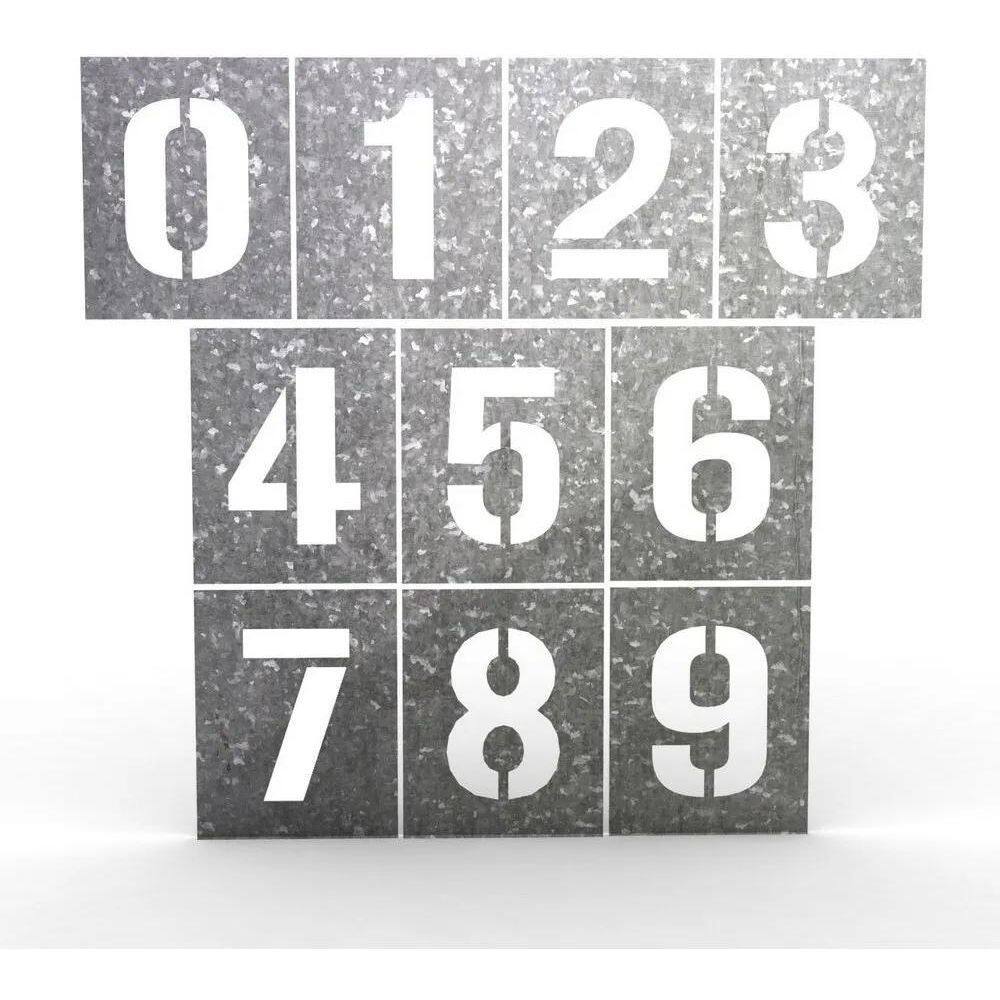 2X Stencil De Números Vazados Em Chapa 0 Ao 9 Tamanho 15Cm