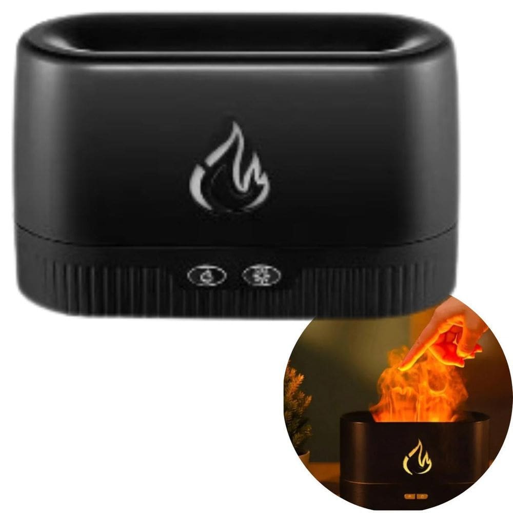 Difusor Aromático 7 Cores Led Design Moderno Com Luz De Fogo