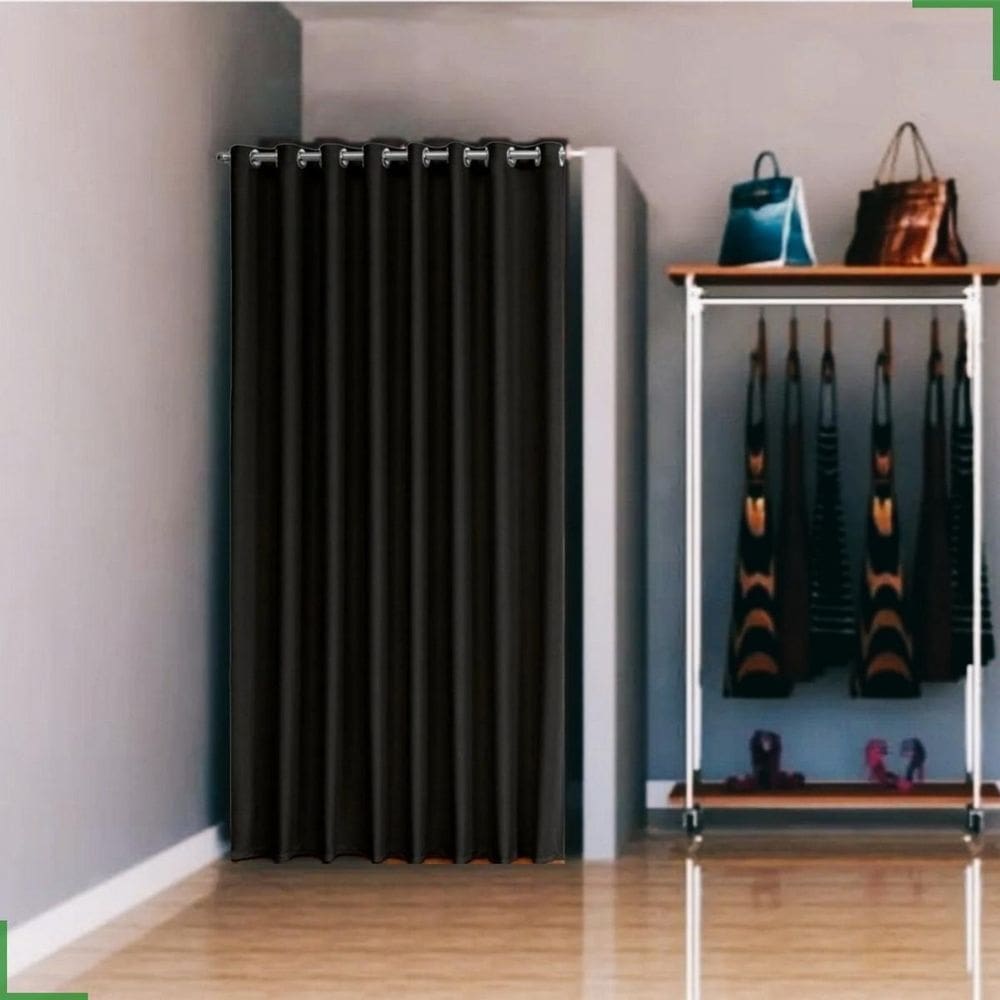 Cortina Provador De Loja Em Tecido Grosso Blackout 1,40X1,80