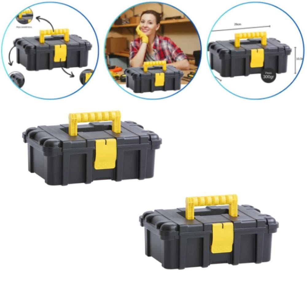 Kit 2 Maleta Plástica Organizador Ferramentas Retangular