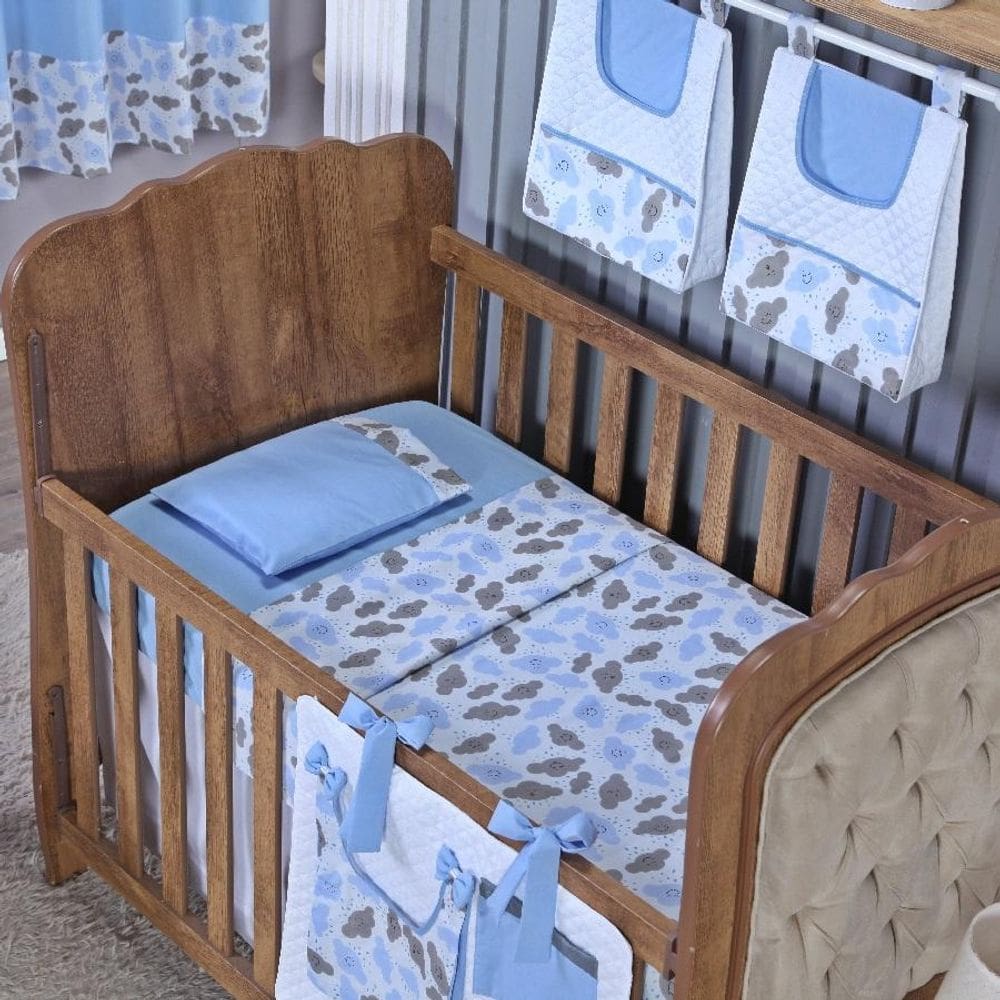 Kit Berço Lençol + Fronha Percal Algodão Menino Menina 3