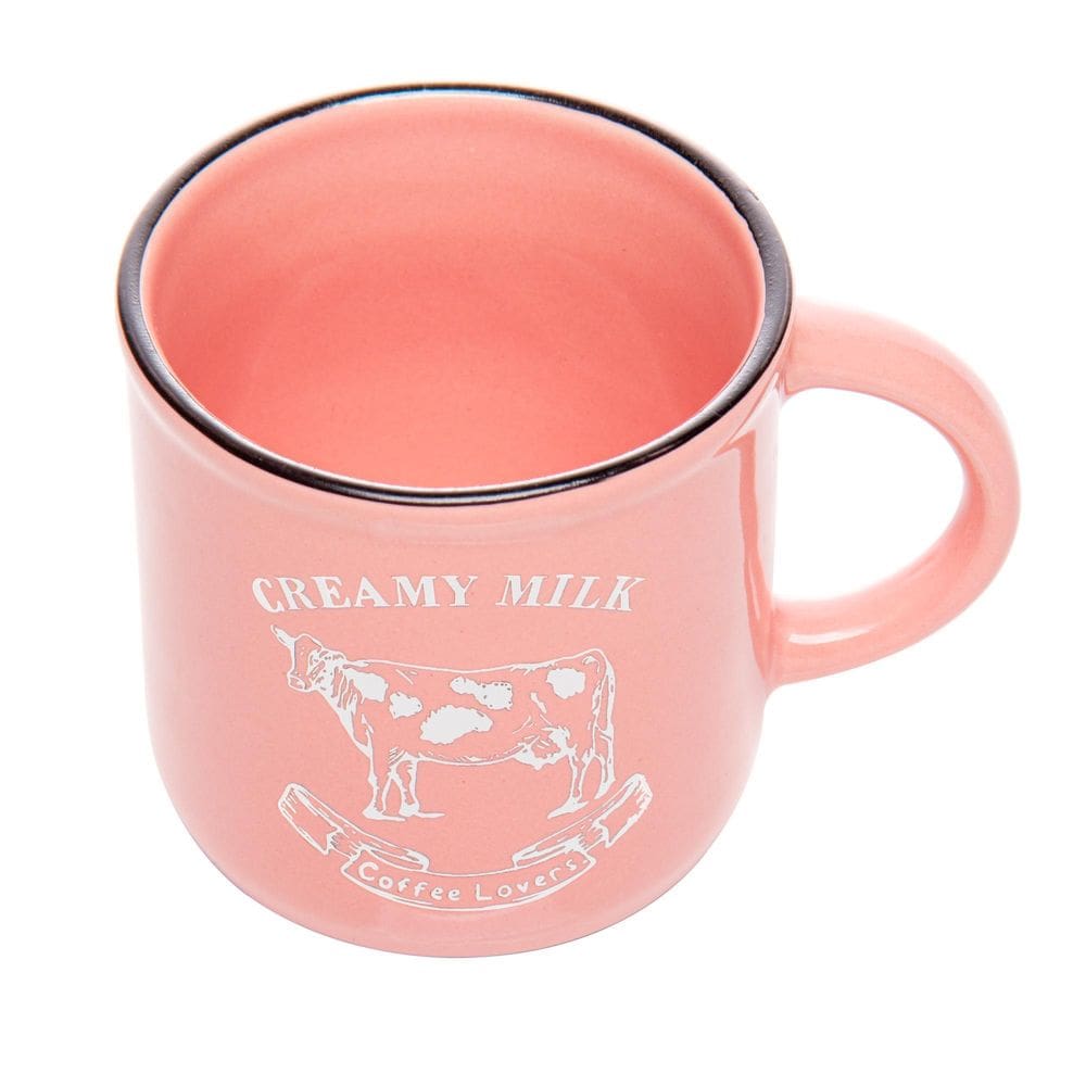Caneca Creamy Milk 180Ml Rosa Cerâmica Lyor