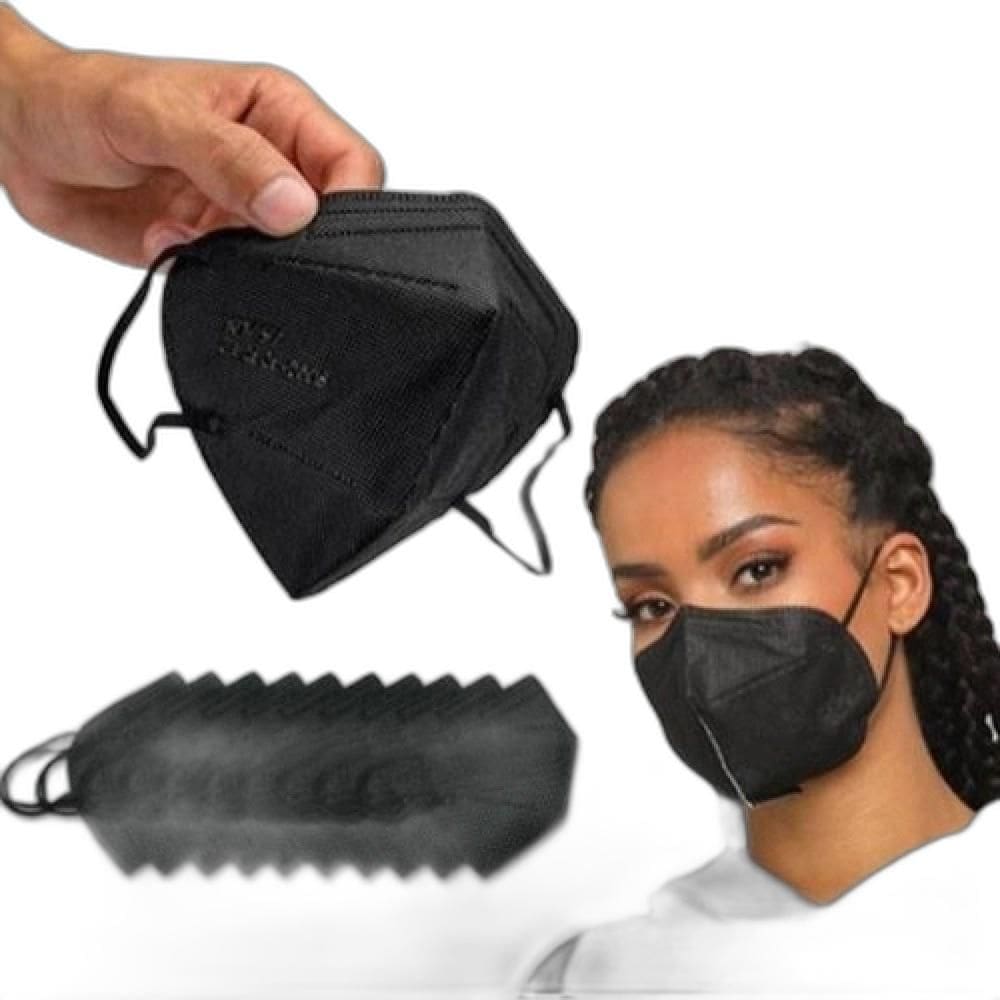 Kit Máscaras Kn95 N95 Preta De Proteção Facial Ffp2