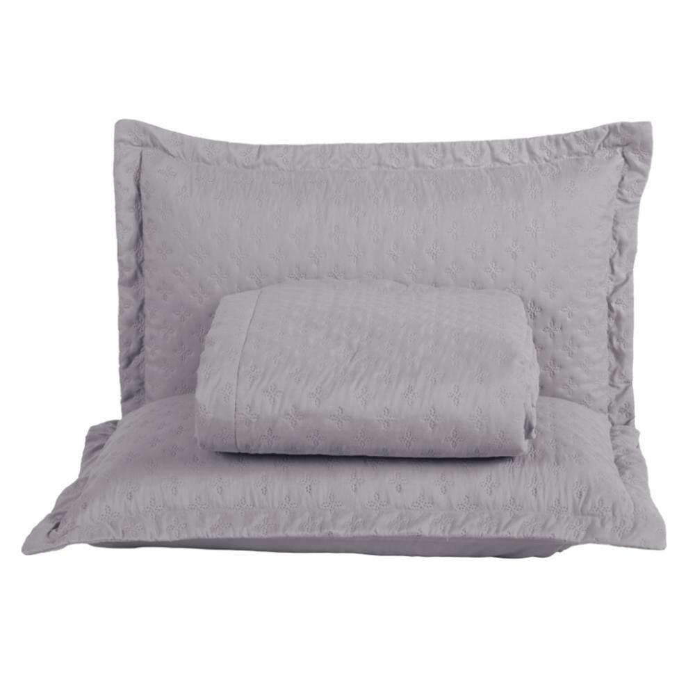 Kit Cobre Leito Colcha Atualle King Dupla Face 3Pçs Cinza