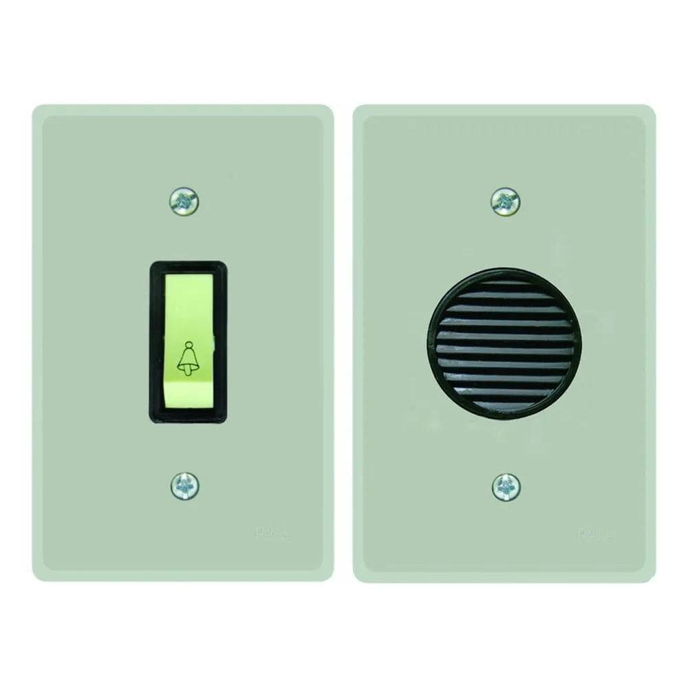 2X Campainha Cigarra + 1 Tecla Campainha Linha Prata Radial