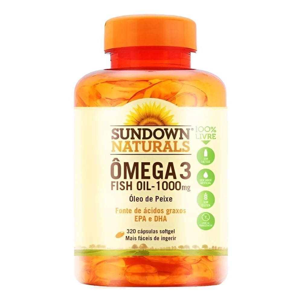 2X Ômega 3 Sundown Importado 320 Caps 1000 Mg Fish Oil Peixe