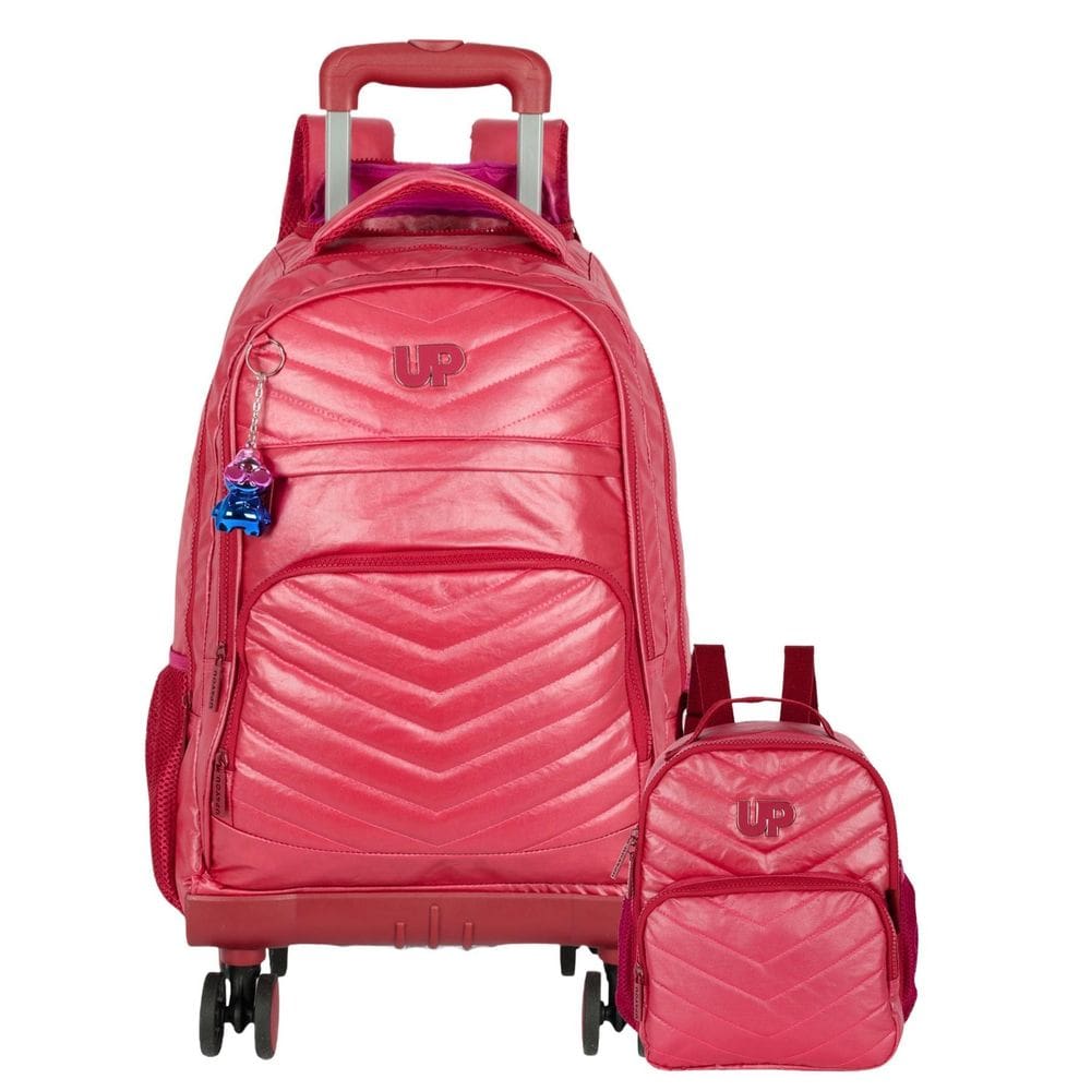 Kit Up4You Metalizado Mochila Rodas Costas + Lancheira