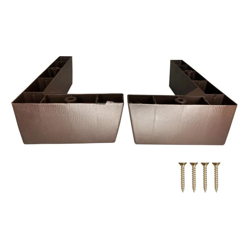 2X Kit 8 Pé Cantoneira Canto Sofá Poltrona Tabaco 12X21Cm