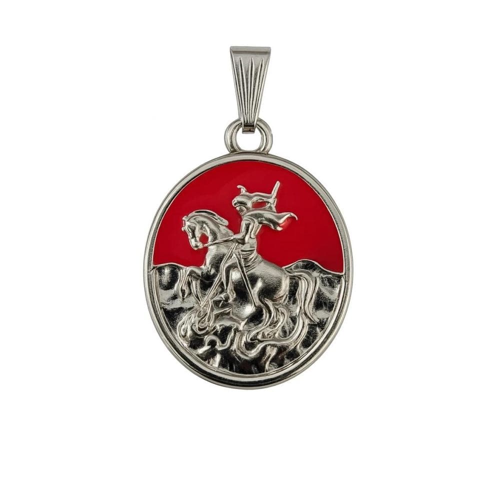 Pingente São Jorge Guerreiro 2,5 Cm Metal Niquelado