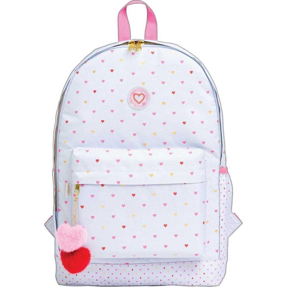 Mochila Academie Coracao Metalizado Azul Tilibra