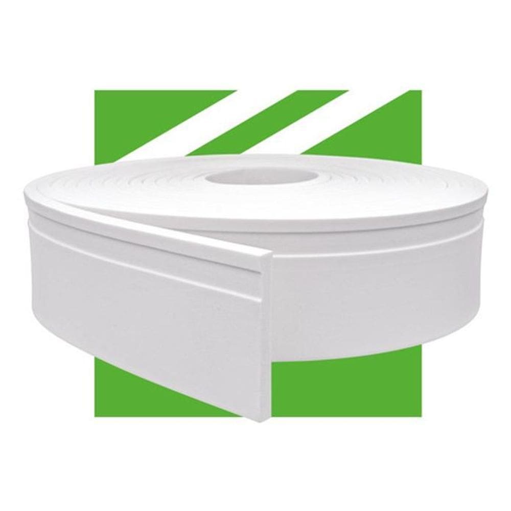 Rodape Eva Flexível Autocolante 10Cm Rolo 2,5M Branco - Rp16
