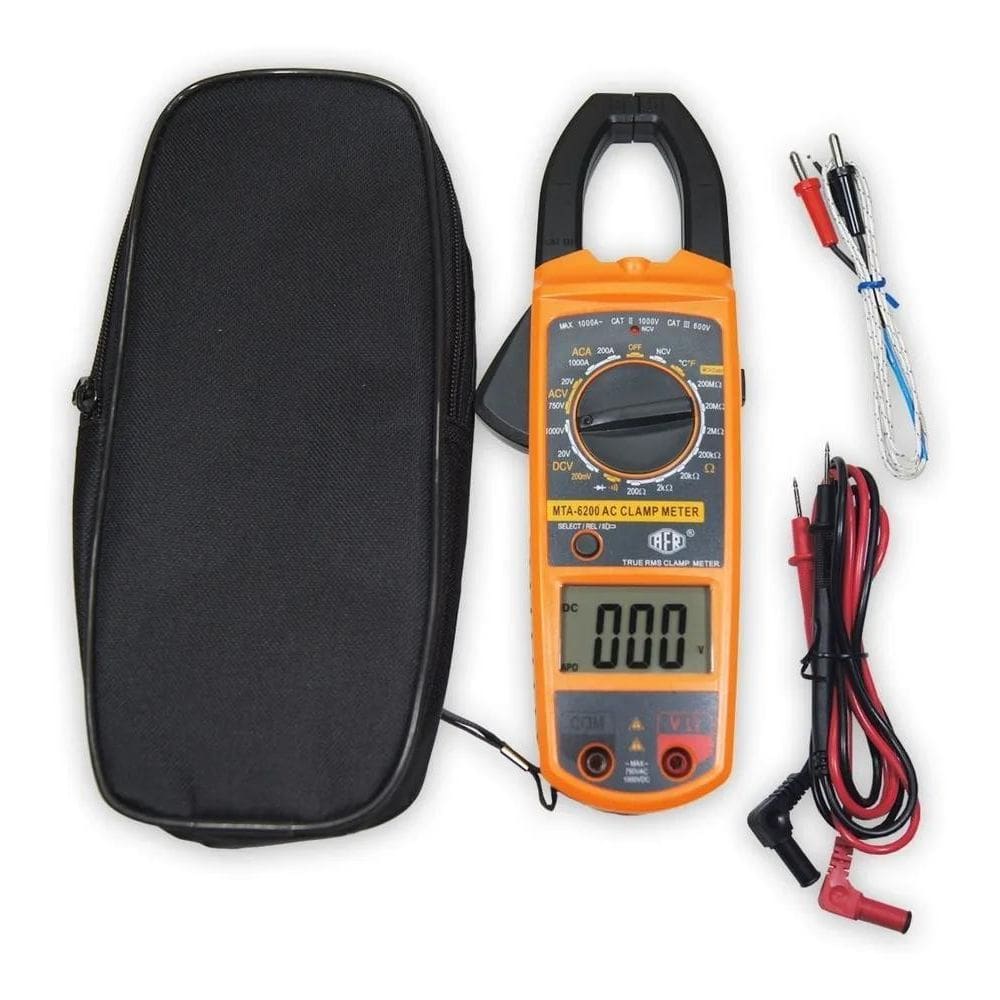 2X Alicate Amperímetro Multímetro Trms 1000A Ac Afr Mta 6200