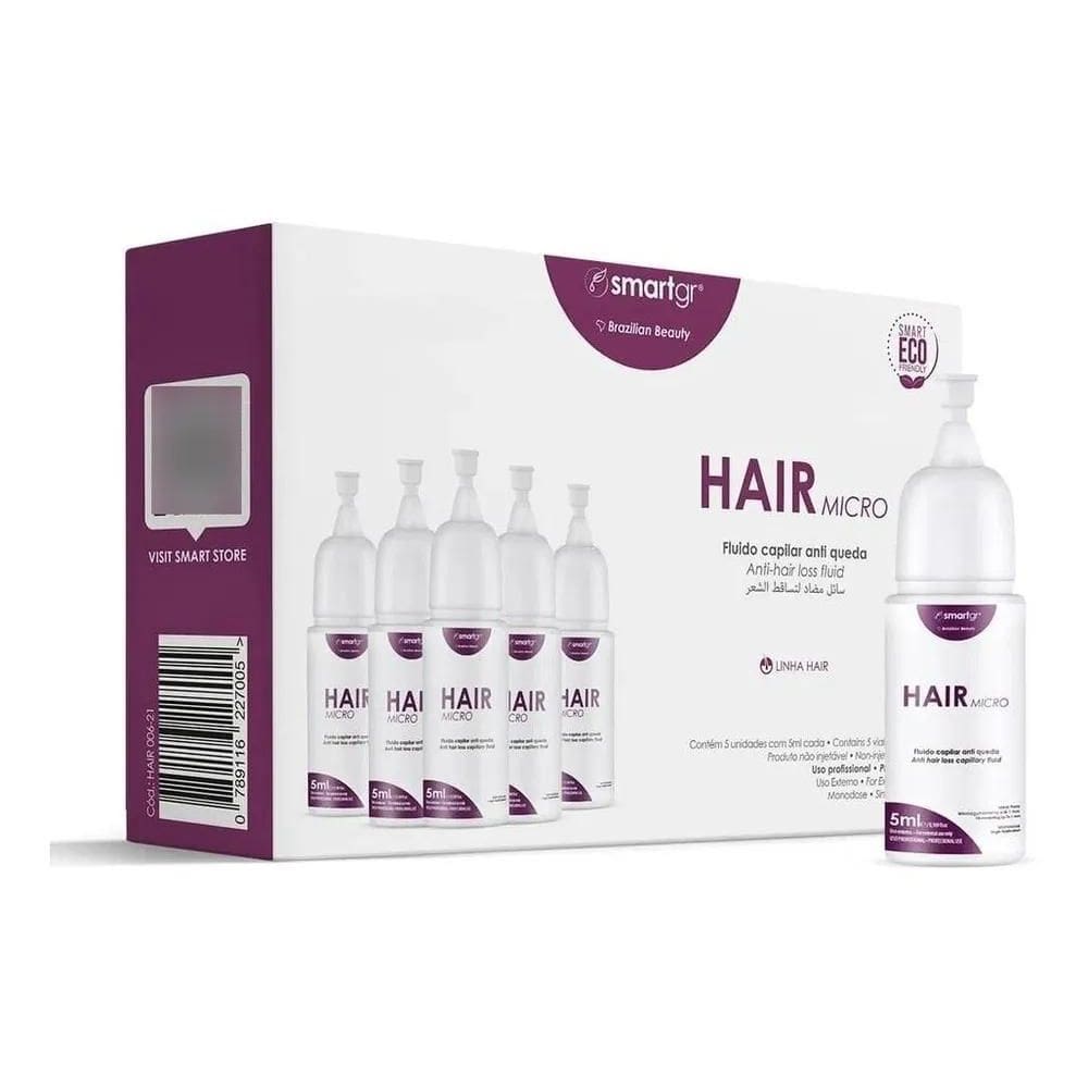 2X Kit Com 5 Frascos Hair Micro Ativo Terapia Capilar Smart