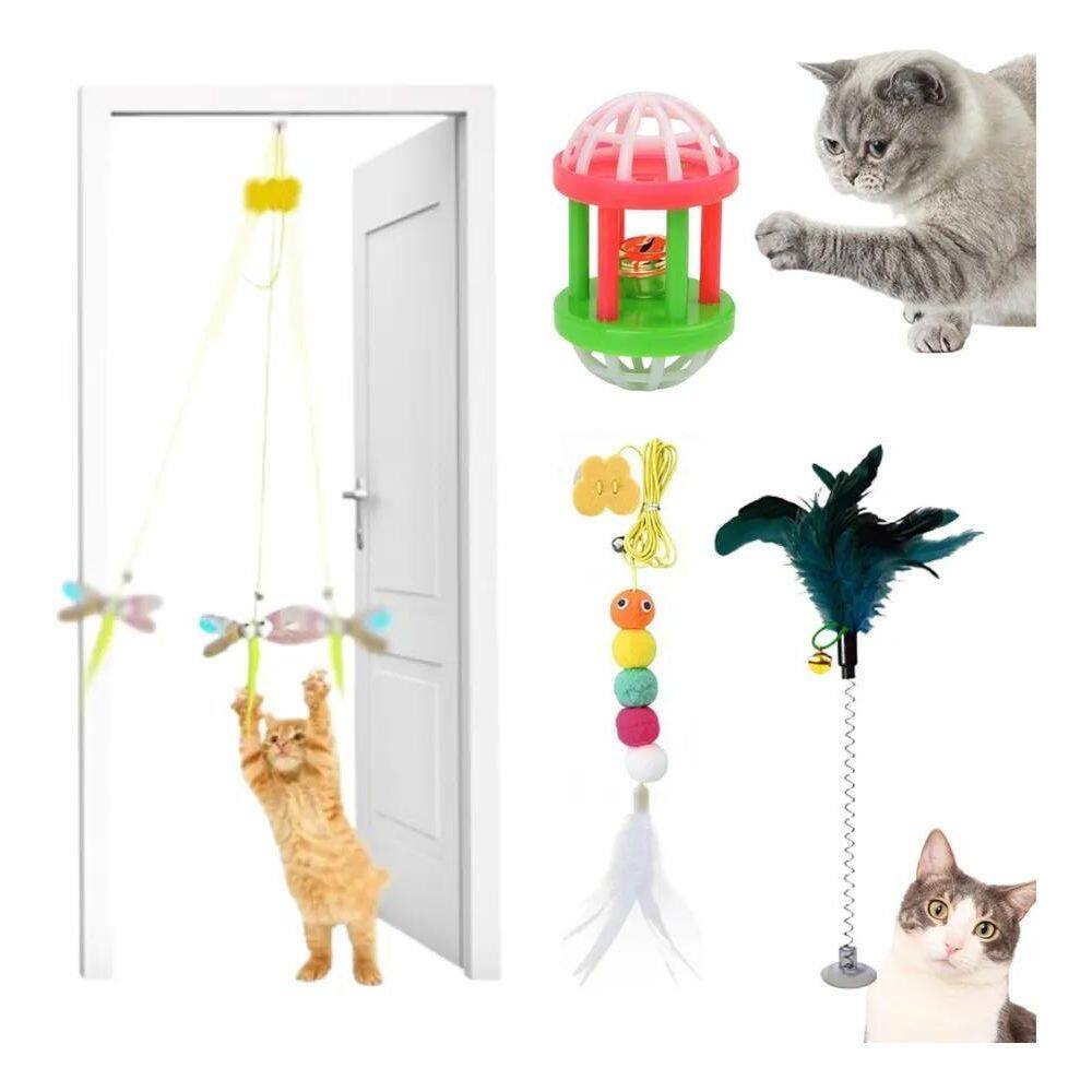 2X 3 Brinquedo Para Gato Elástico Pendura Porta Ratinho Mola
