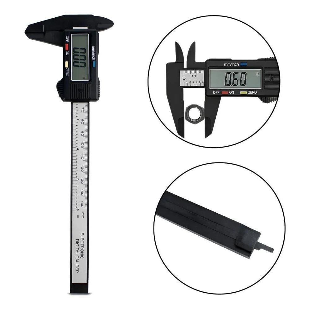 Paquímetro Digital Fibra De Carbono + Estojo + 2 Baterias Di