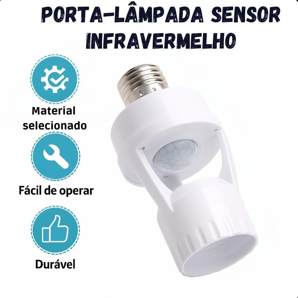Sensor E27 Com Fotocélula Para Iluminação De Áreas Externas