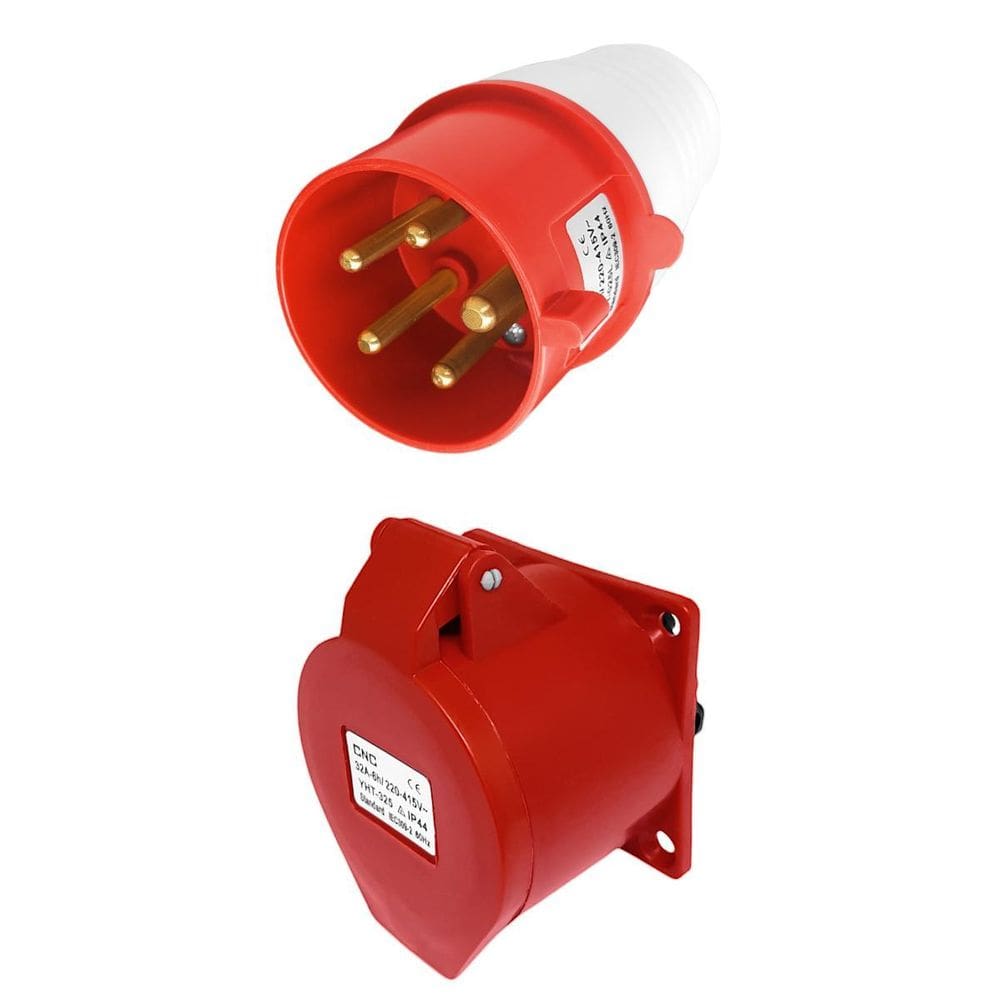 Tomada Industrial Macho E Femea 4P + Terra 32A 220 - 380 V