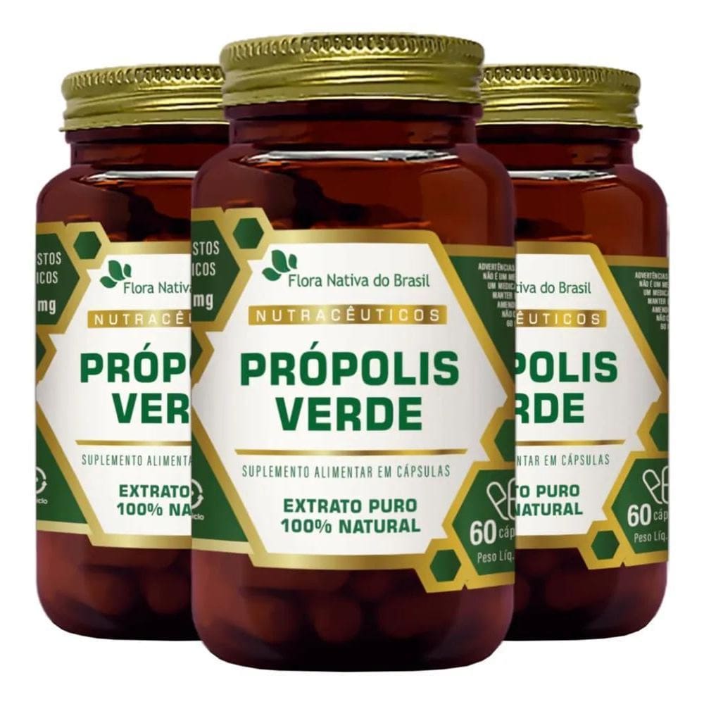 2X Própolis Verde 3 X 60 Cápsulas - Flora Nativa