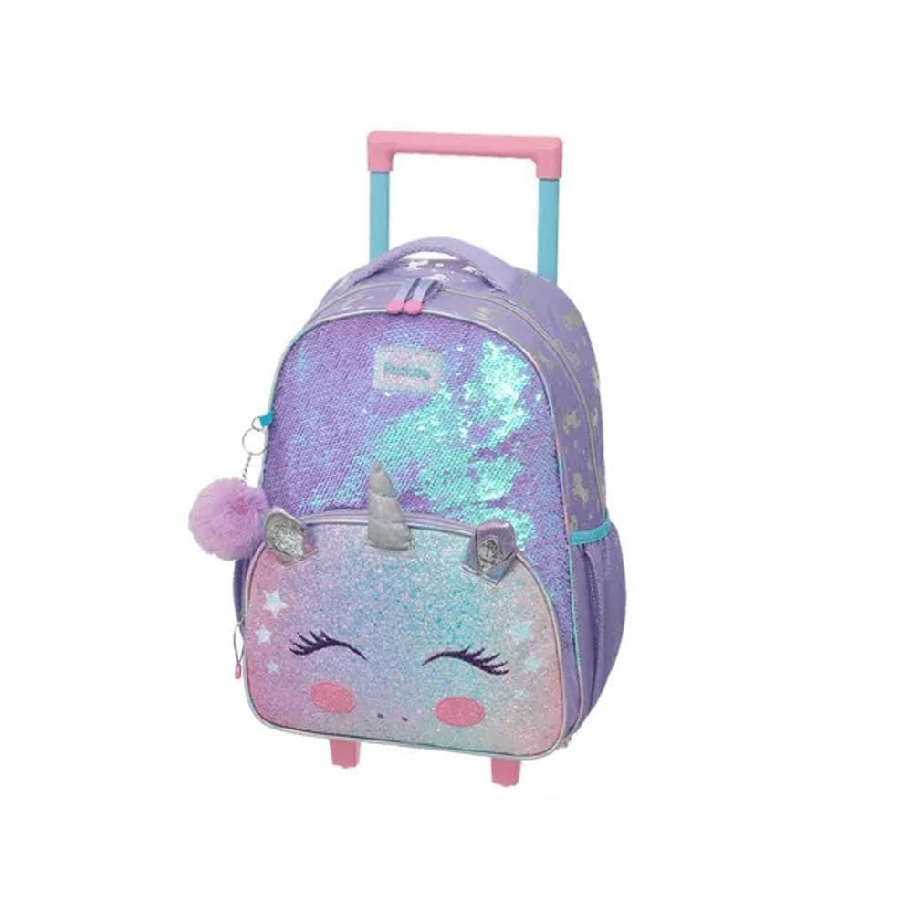 Mochila Pacific Com Carrinho Pack Me Amazed Unicorn Lilás