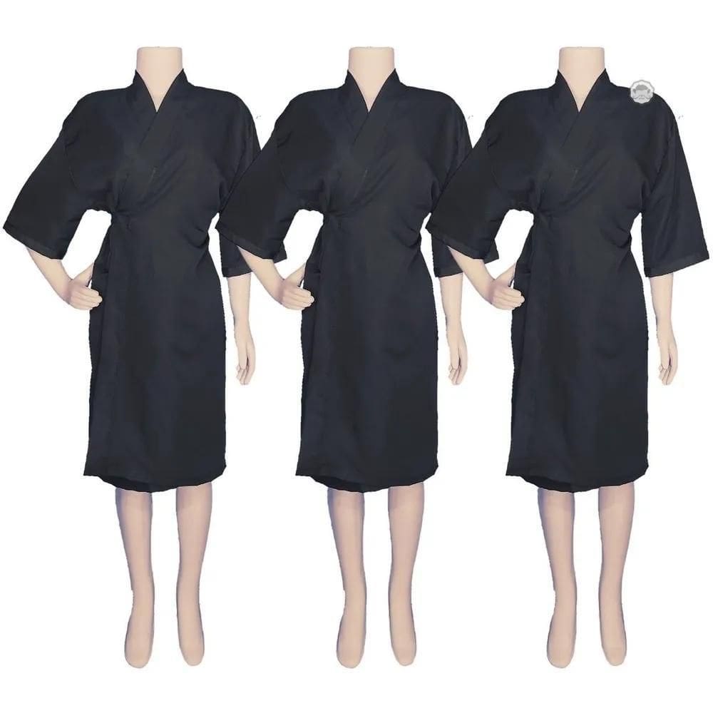 2X Kit 03 Quimonos Roupão De Salão Não Mancha Com Descoloran
