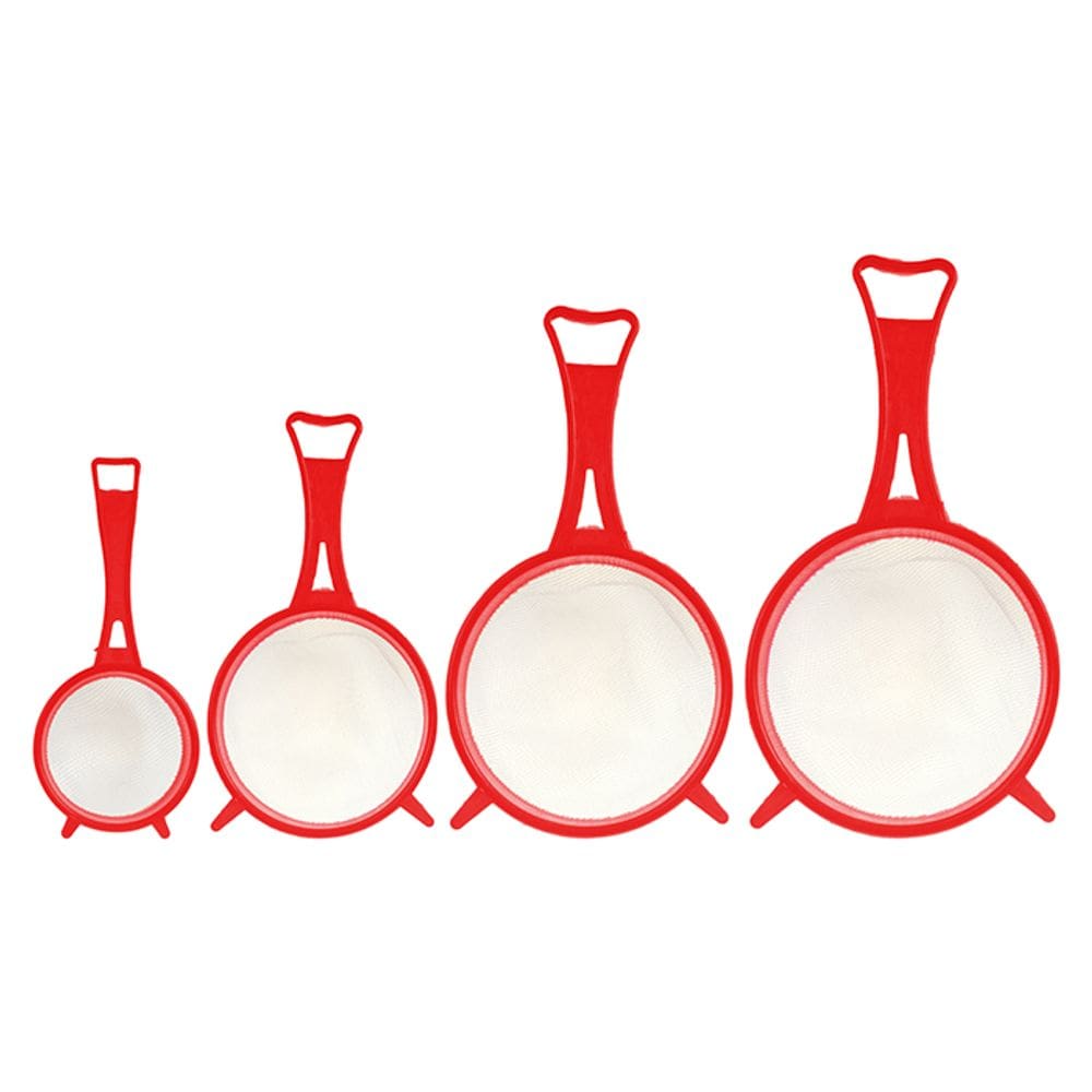 Kit 4 Peneiras Plástico 6cm / 8cm / 10cm / 12cm Coloridos Millenium - PANAMI
