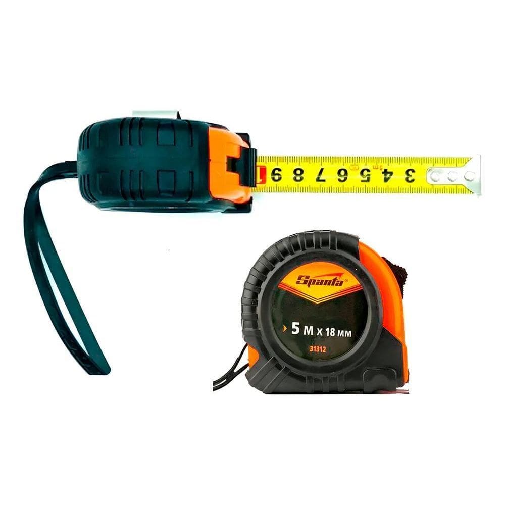 2X Trena De Aço 5 Metros Emborrachada Com Trava 3131255 Spar