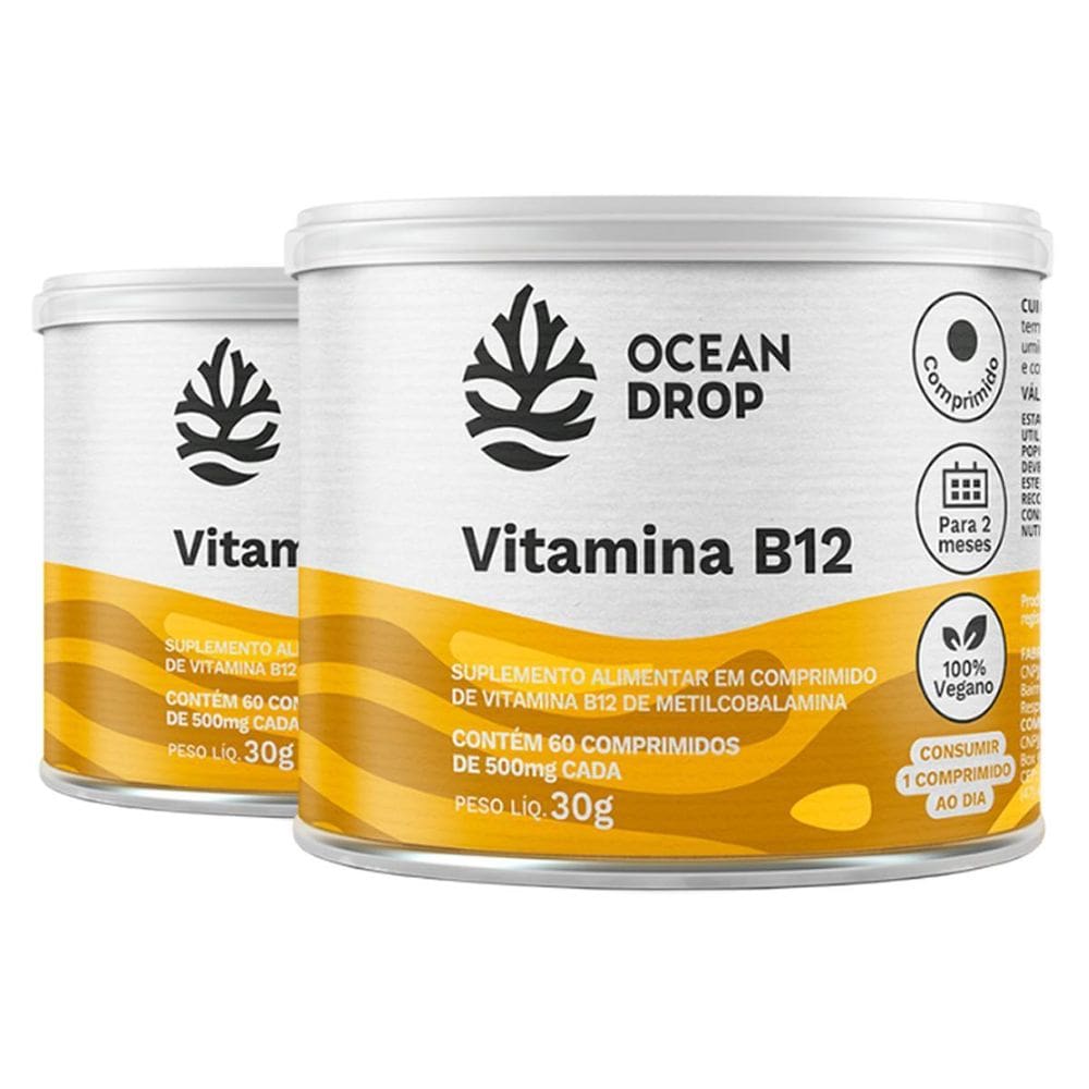 Kit 2 Vitamina B12 Ocean Drop Vegana 60 Comprimidos
