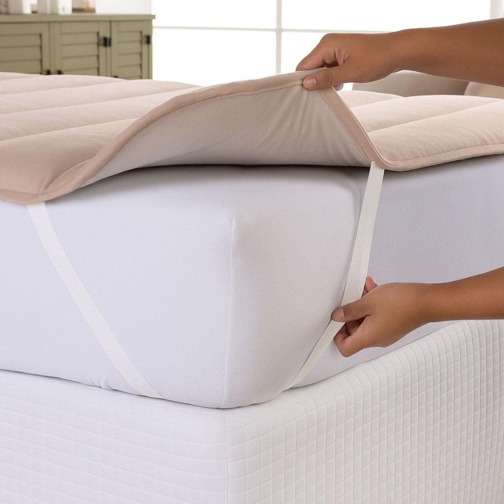 Pillow Top Casal Cotton Malha 100% Algodão Super Macio Bege
