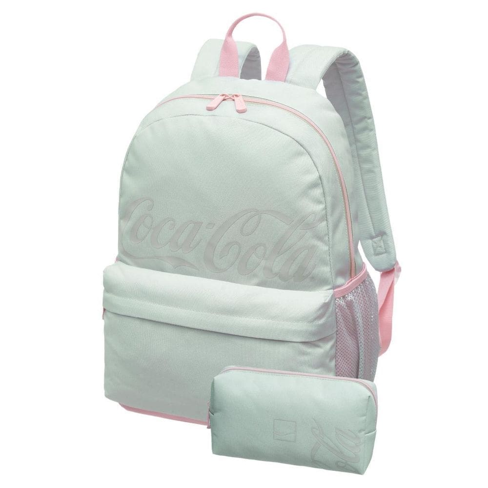 Kit Mochila Costas Coca Cola Soft Escolar Juvenil Com Estojo