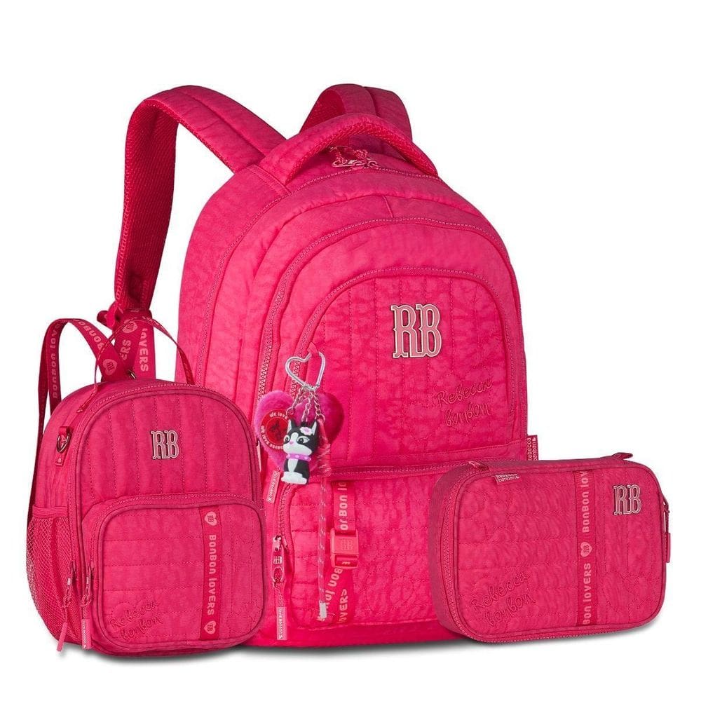 Mochila Com Lancheira 2 Em 1 E Estojo Box Rebecca Bonbon