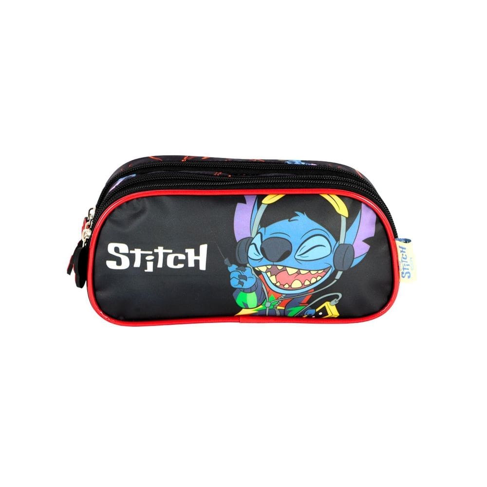 Estojo Penal Escolar Triplo Lilo Stitch - Preto