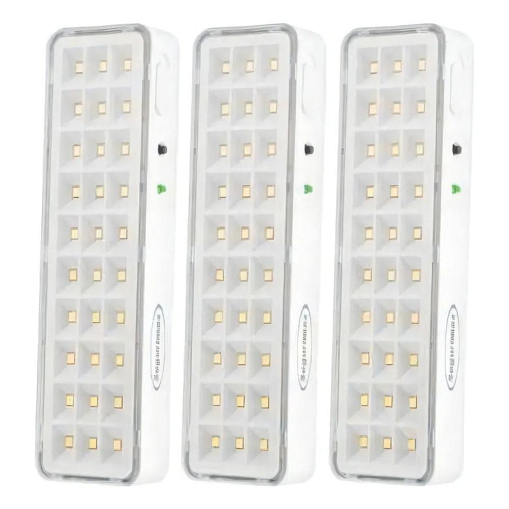 2X Kit Com 3 Luminária Luz De Emergência 30 Leds Segurimax S
