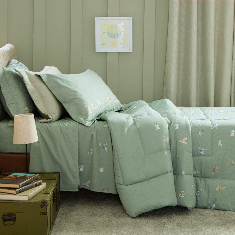 Cobreleito Solteiro 200 Fios Kacyumara Vida Bela 02 Pçs Toby