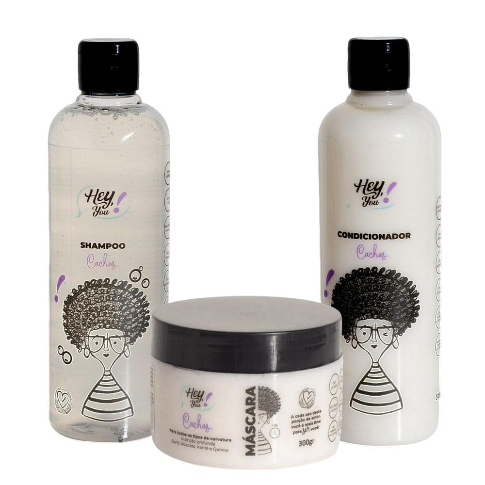 Kit Hey You Cachos Shampoo Condicionador E Mascara - Hey You