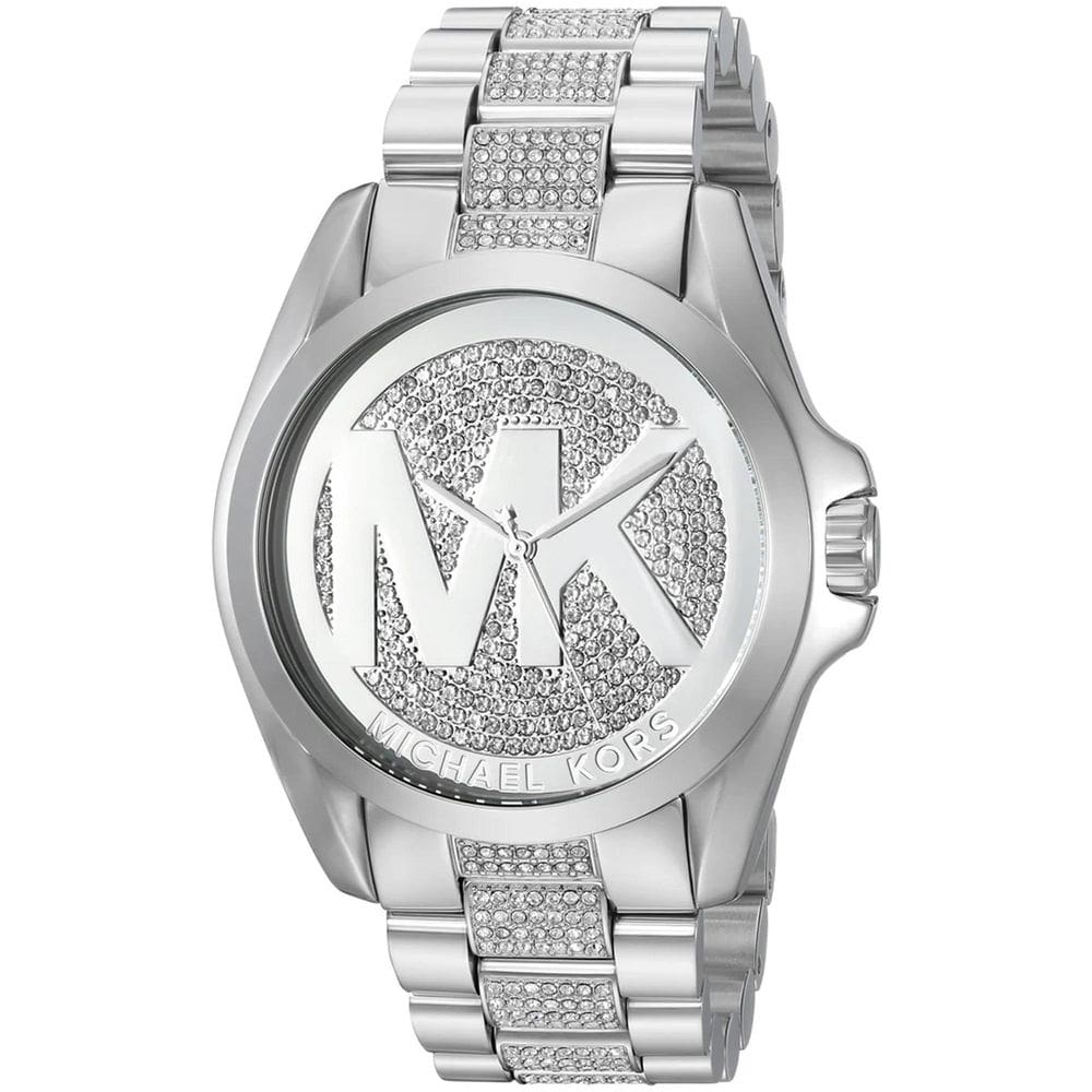 Relógio Michaelkors Mk6486 Cravejado Prata Completo