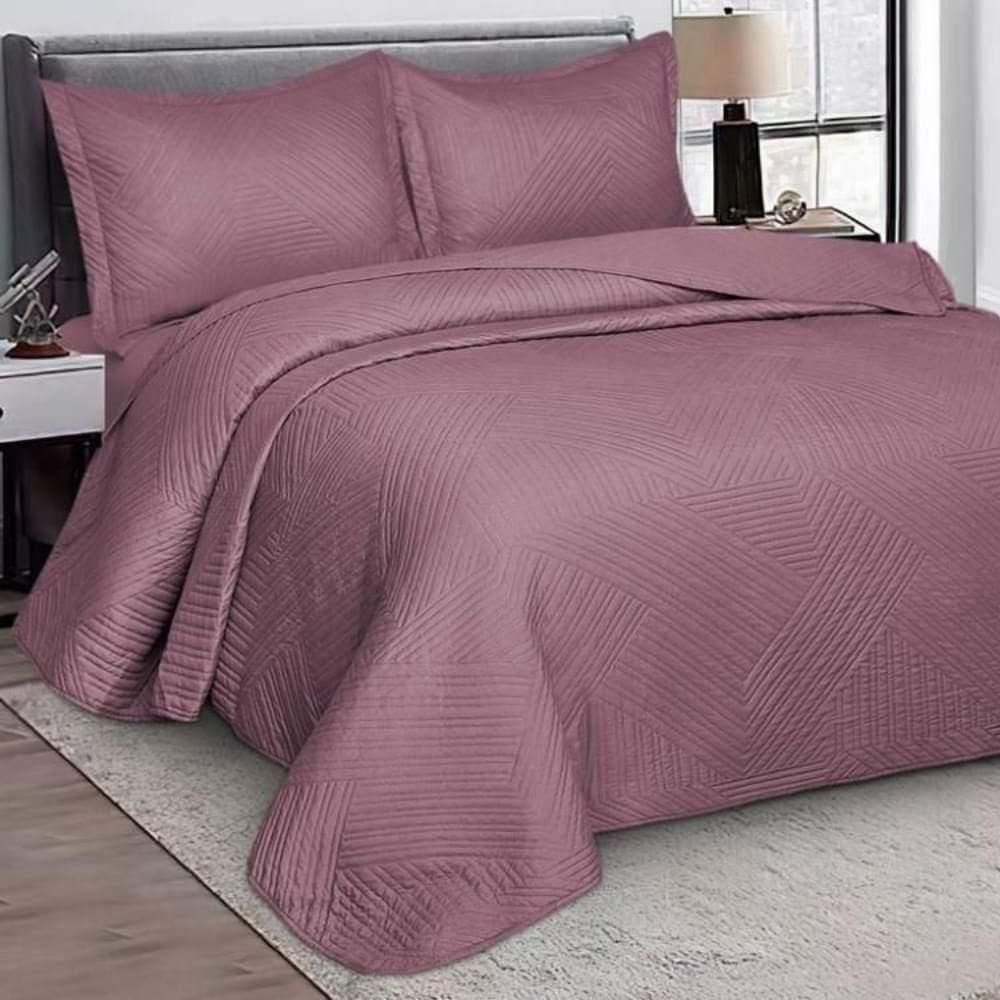 Colcha Virtuos Casal 03 Peças 2,20X2,40 Camesa Rosê