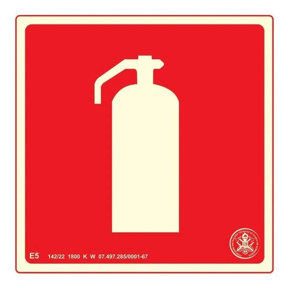 2X Placa De Sinalização Extintor E5 Fotoluminescente