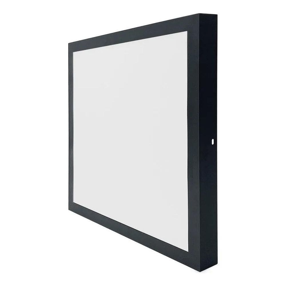 2X Plafon Sobrepor Quadrado Led 25W Painel Preto Bivolt 30X3