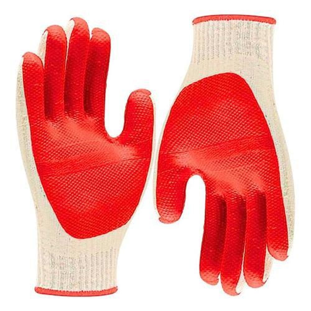 1 Par De Luvas De Segurança Em Látex Vulcanizado E Algodão