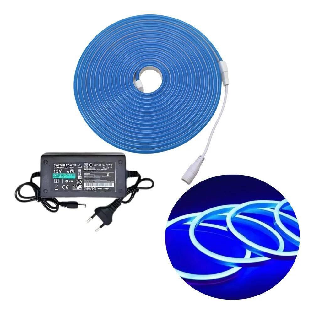 2X 5M Mangueira Goldensky Fita Led Neon Corte2,5Cm + Fonte 5