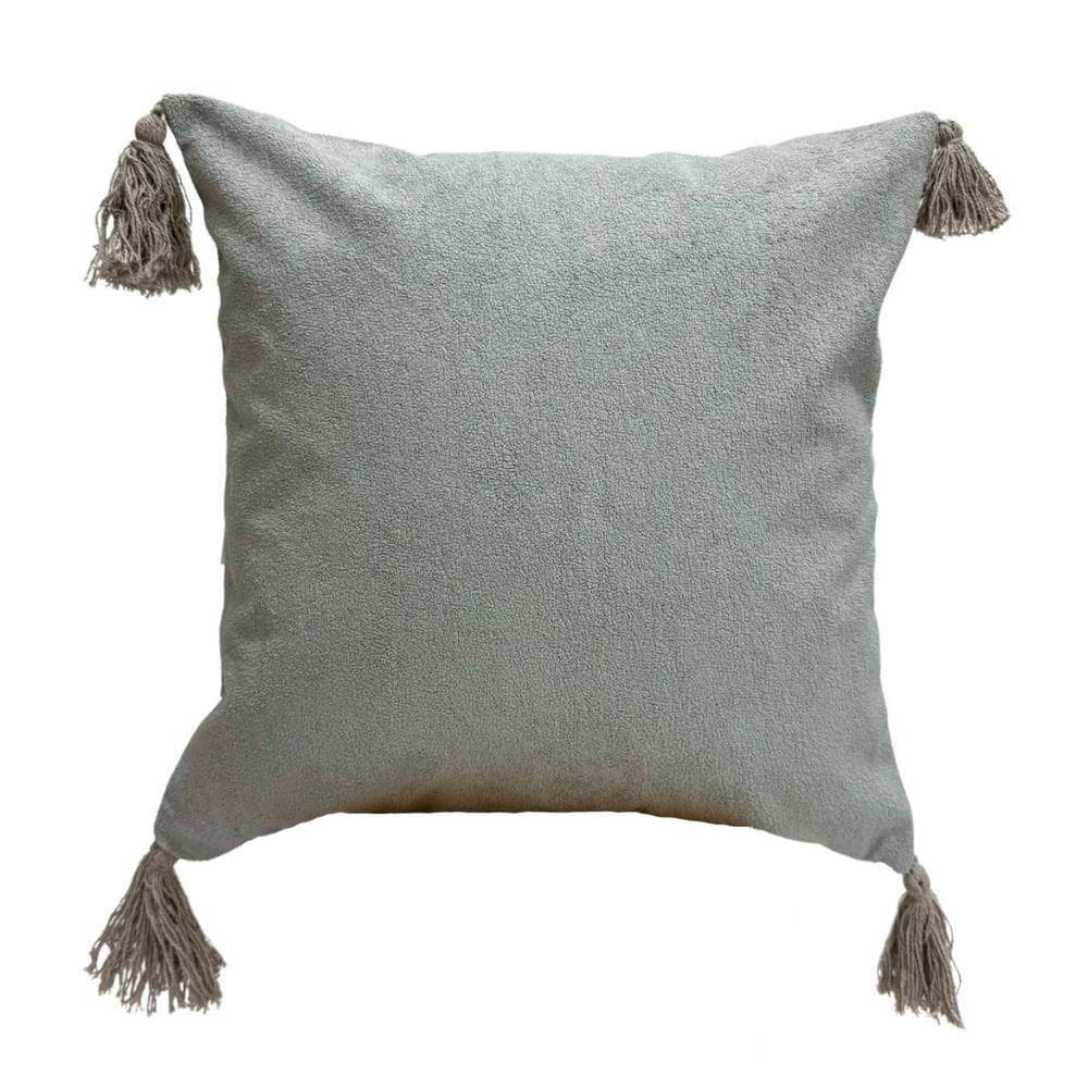 Capa De Almofada Bouclé Com Pingente 43x43cm Prata