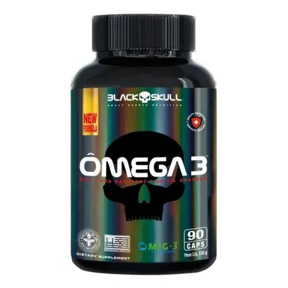 2X Ômega 3 Epa 975 Y Dha 651 Pote 90 Cápsulas Black Skull Se