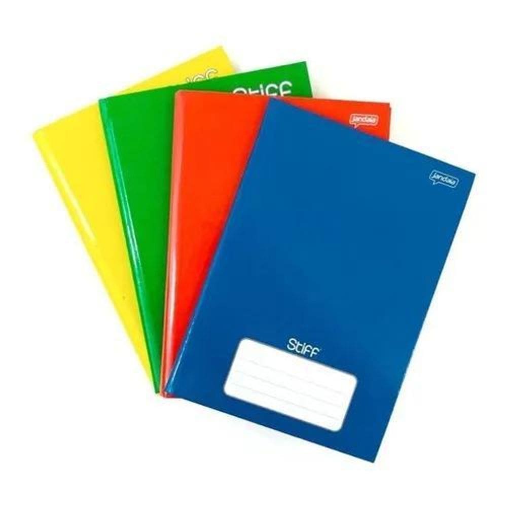 2X Caderno Brochura Capa Dura Grande 96 Folhas Kit 4 Unidade