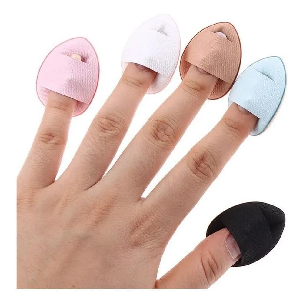 2X Kit 2 Mini Esponjas De Maquiagem Para Dedo Almofada Puff