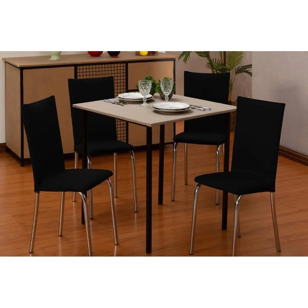 2X Kit 4 De Capa Cadeira Tubular De Ferro Assento/Encosto