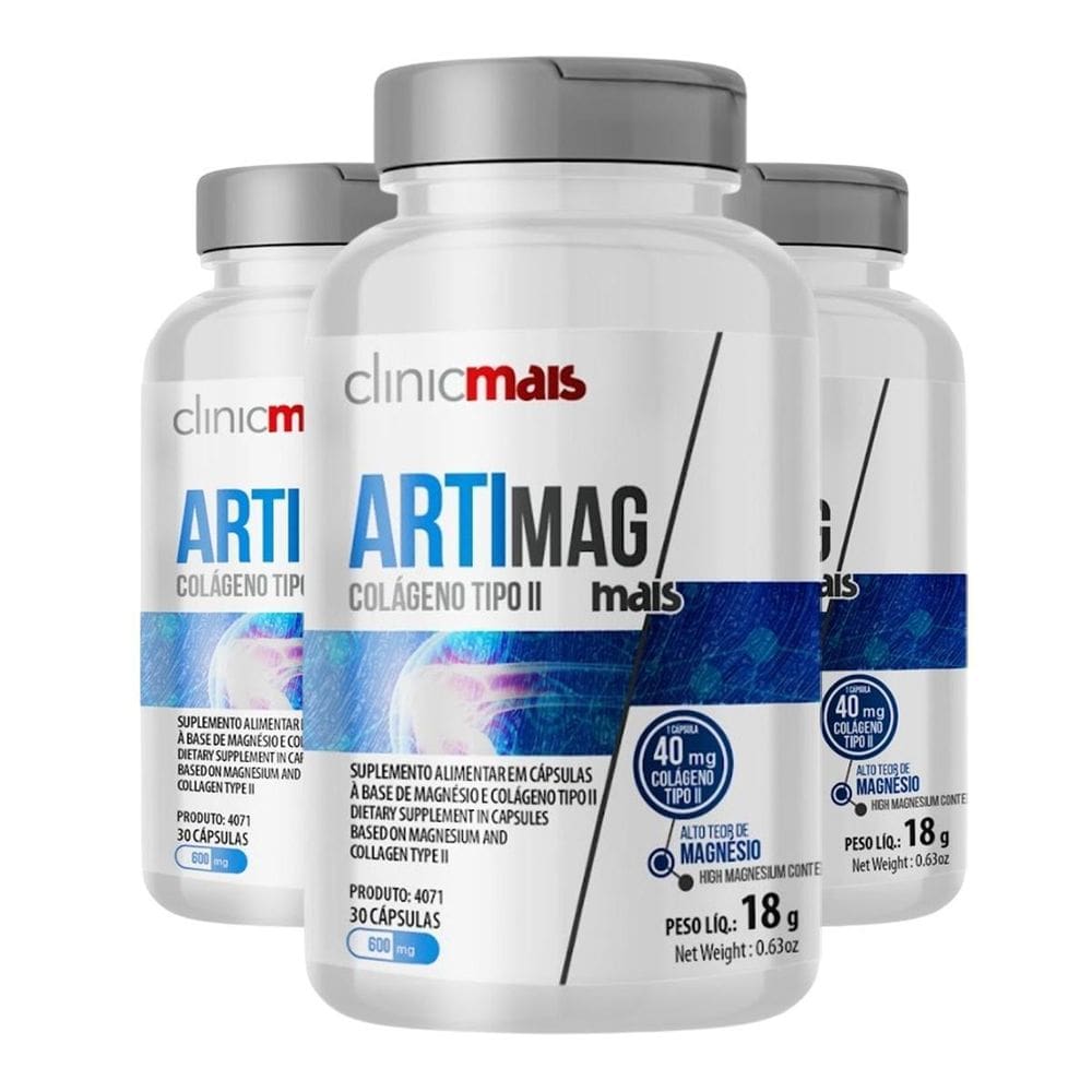 Kit 3 Artimag Colágeno Tipo Ii 30 Cápsulas Clinicmais