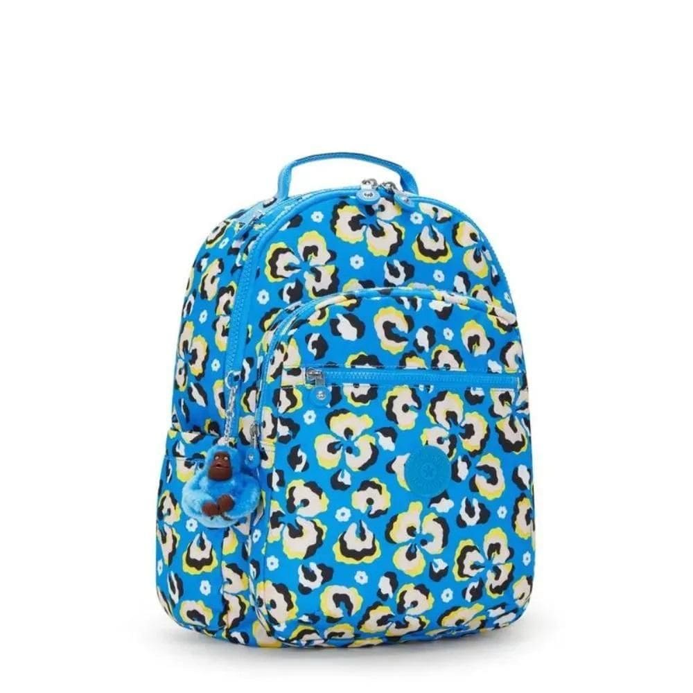 Kipling Mochila Seoul Leopard Floral Com Porta Notebook