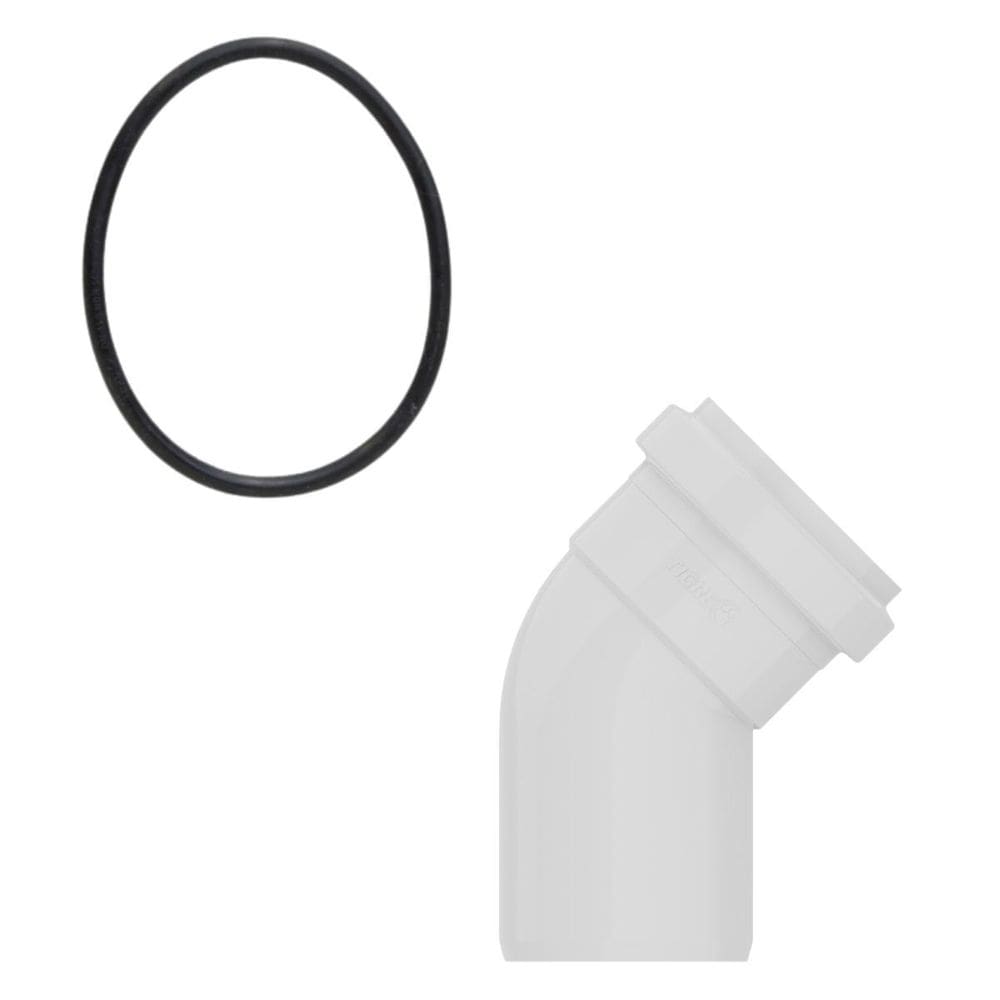 Joelho 45º Esgoto 100Mm + Anel De Vedação Para Esgoto Dn100